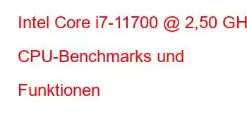 Intel Core i7-11700 @ 2,50 GHz CPU-Benchmarks und Funktionen