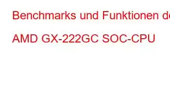 Benchmarks und Funktionen der AMD GX-222GC SOC-CPU