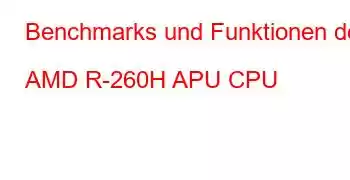 Benchmarks und Funktionen der AMD R-260H APU CPU