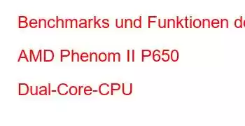 Benchmarks und Funktionen der AMD Phenom II P650 Dual-Core-CPU